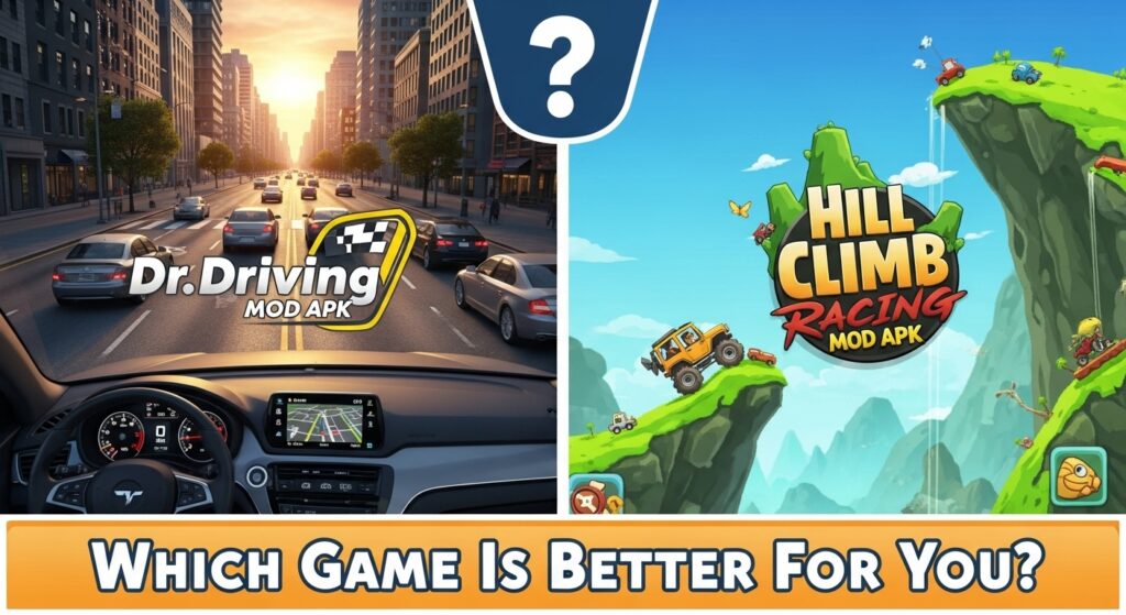 Dr Driving Mod APK vs Hill Climb Racing Mod APK